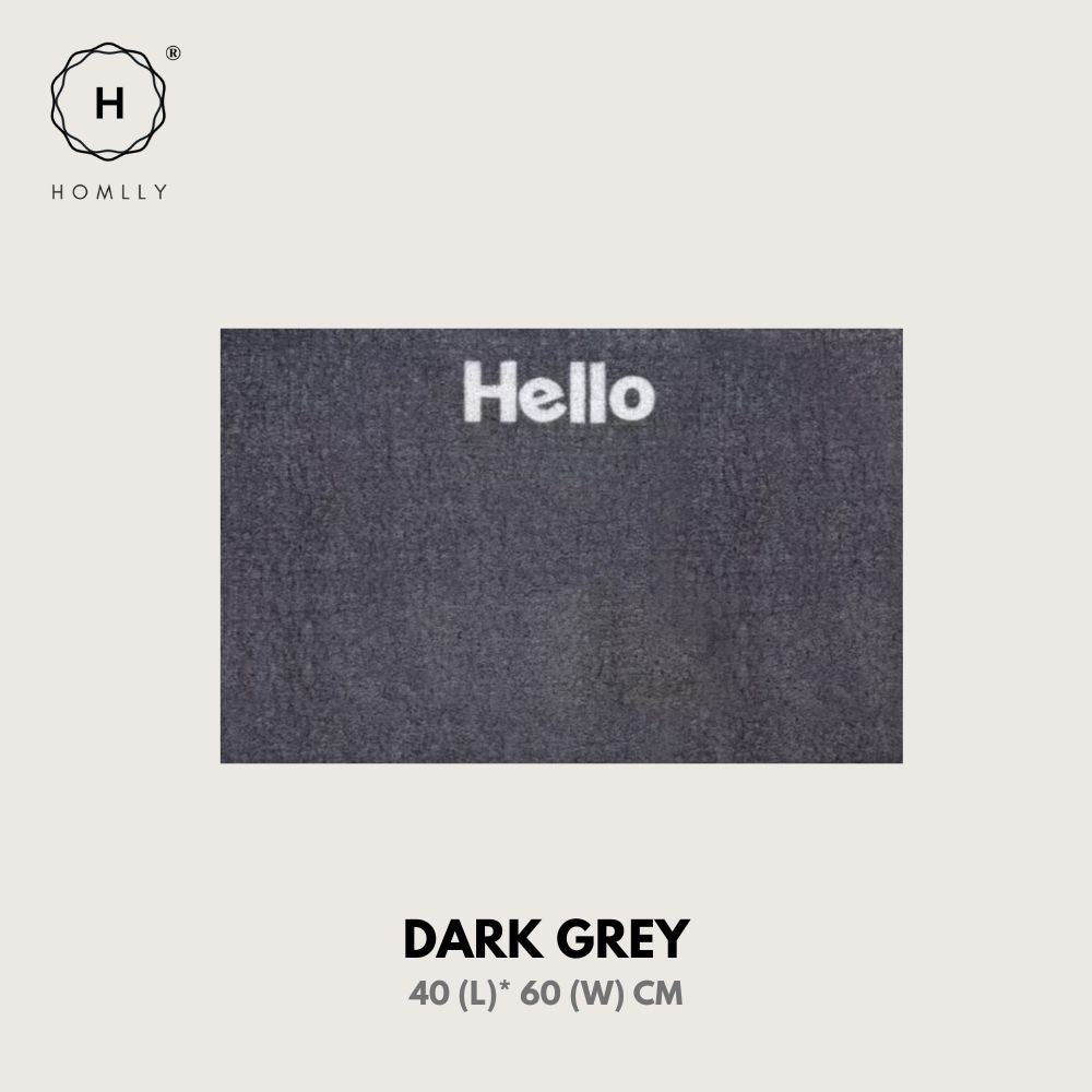 Homlly Hello Washable Non-Slip Coil Soft Entrance Door Mat