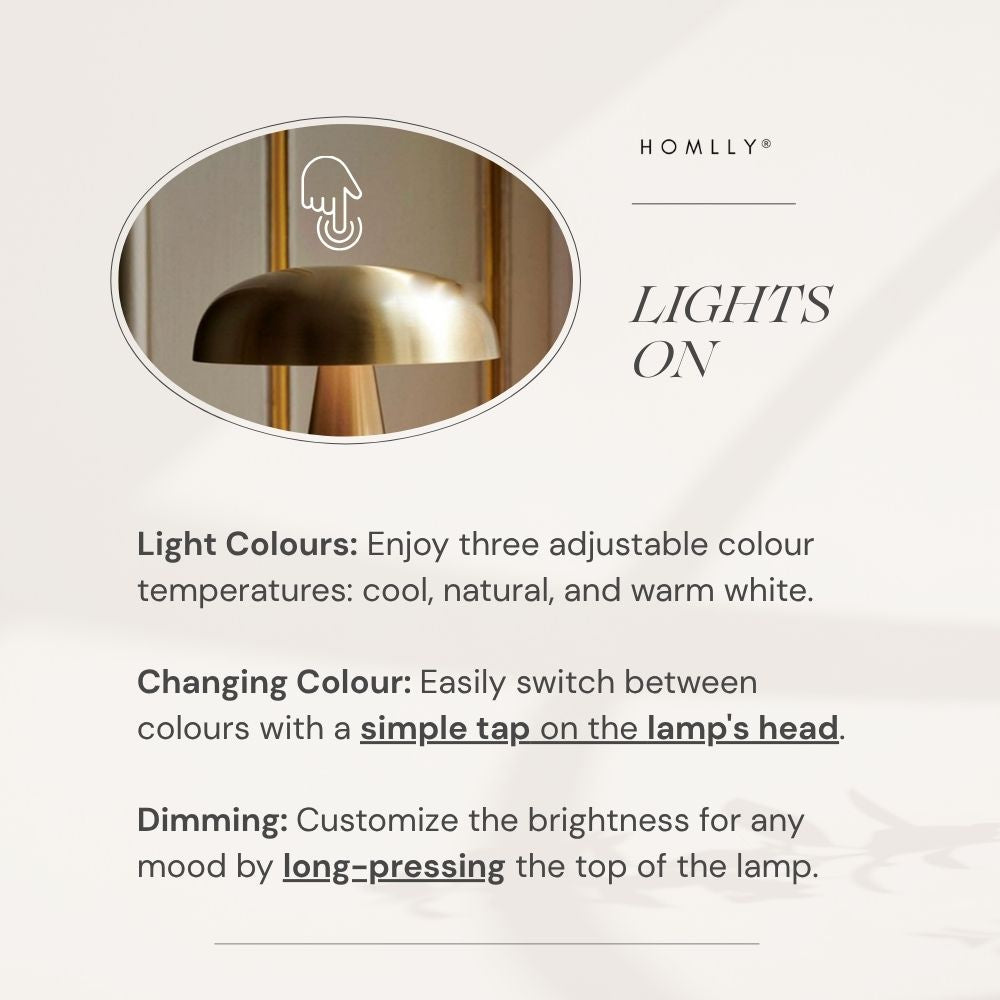 Homlly Edo Mushroom Touch LED Table Lamp