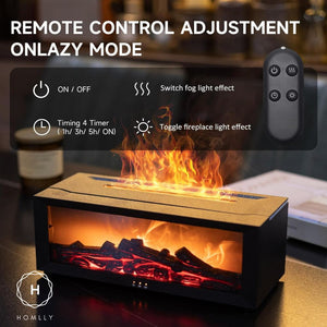 Homlly 3D Flame Fireplace Aroma Humidifier Diffuser with Remote Control (150ml)