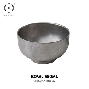 Homlly Tonii Flake Texture 304 Stainless Steel Dinner Salad Soup Bowl