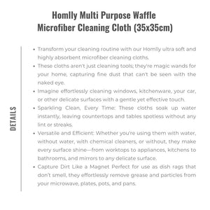 Homlly Multi Purpose Waffle Microfiber Cleaning Cloth (35x35cm)