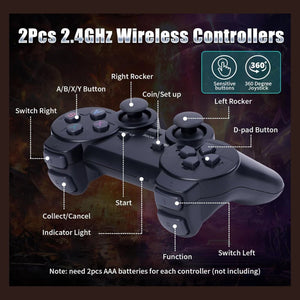 Homlly 4K Full HD 30,000+ /40,000+ / 58,000+ Retro Video Game Console Stick with 2 Wireless Controller