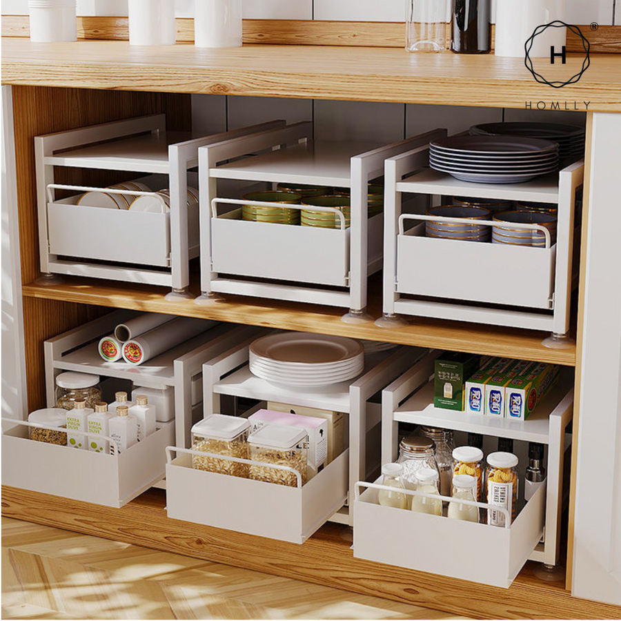 Homlly Nolten Kitchen Storage Pull Out Cabinet Organizer Baskets Countertop Microwave