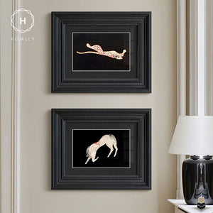 Homlly Minimalist European Vintage Black Framed Decorative Art Painting (40x35cm)