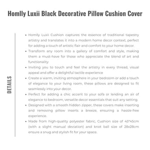 Homlly Luxii Black Decorative Pillow Cushion Cover