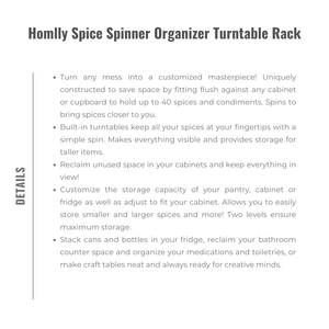 Homlly Spice Spinner Organizer Turntable Rack