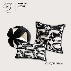 Homlly Luxii II Black Decorative Pillow Cushion Cover