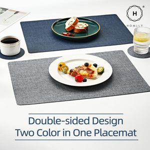 Homlly Monii Double Color Leather Waterproof Heat Resistance Table Placemats