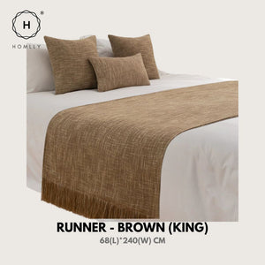 Homlly Weave Decorative Pillow Cushion Covers with Bed Runner Throw