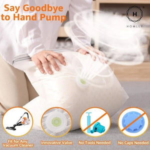 Homlly Travel Compression Storage Bag (No Pump Needed)