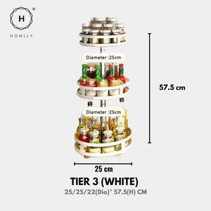 Homlly 360 Rotating Spice Cabinet Turntable Organizer