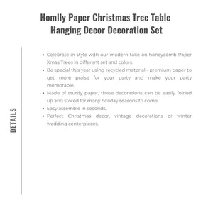 Homlly Paper Christmas Tree Table Hanging Decor Decoration Set