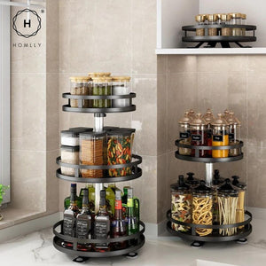 Homlly 360 Rotating Spice Cabinet Turntable Organizer