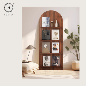 Homlly Nuii Mid-Century Solid Wood Standing Magazine Display Rack