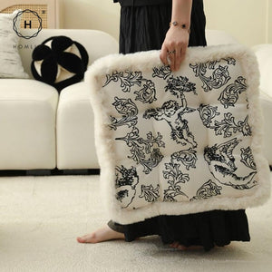 Homlly Comfy Fur Chair Seat Cushion with Ties