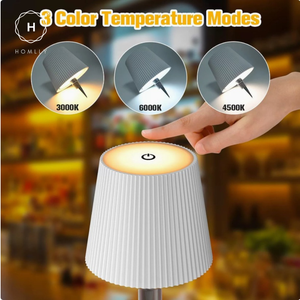 Homlly Touch Control 3 Colors RGB Stepless Dimmable LED Wireless Bottle Lamp Shade
