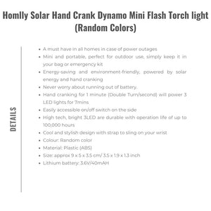 Homlly Emergency Hand Crank Solar AM/ FM Radio with LED Flashlight & 2000mAh Power Bank Phone Charger