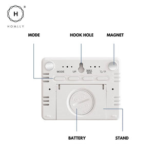 Homlly Smart Digital Alarm Clock with Stand Magnetic Attraction Indoor Temperature Humidity HD Screen Hour Date