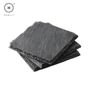 Homlly Slate Stone Drink Coasters (Set of 4pcs)