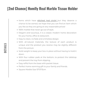 [2nd Chance] Homlly Real Marble Tissue Box Holder
