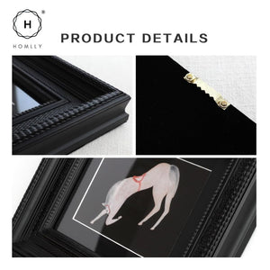 Homlly Minimalist European Vintage Black Framed Decorative Art Painting (40x35cm)