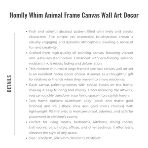 Homlly Whim Animal Frame Canvas Wall Art Decor
