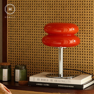 Homlly Mid Century Macaron Glass Table Lamp