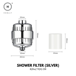 Homlly 25 Stage Shower Washing Water Filter with Vitamin C (Cartridges Included)