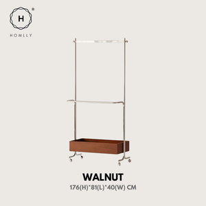 Homlly Unii Hanging Clothes Stainless Steel Rack Cart with Storage on wheels