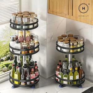 Homlly 360 Rotating Spice Cabinet Turntable Organizer