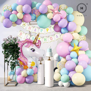 Homlly Happy Birthday Halloween New Year Party Decorations Set with Banner, Paper Flowers, Confetti Metallic Latex Balloons, Hanging Swirls