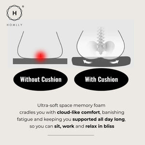 Homlly Memory Foam Ice Silk Cooling Seat Cushion