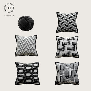 Homlly Monochrome Geotric Decorative Pillow Cushion Cover