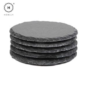 Homlly Slate Stone Drink Coasters (Set of 4pcs)