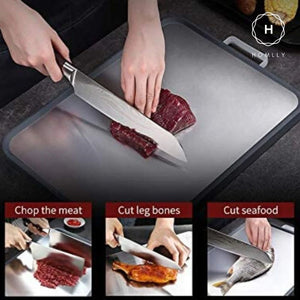 Homlly Double Sided Stainless Steel Cutting Boards