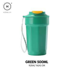Homlly Dolii Insulated Vacuum Stainless Steel Thermal Travel Coffee Mug with Leakproof Lid (500ml)