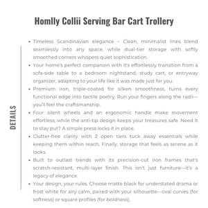 Homlly Collii Serving Bar Cart Trollery