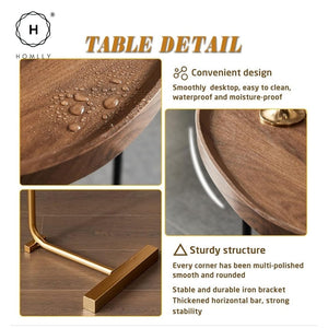 Homlly C-Shaped Minimalist Table Side Sofa Table