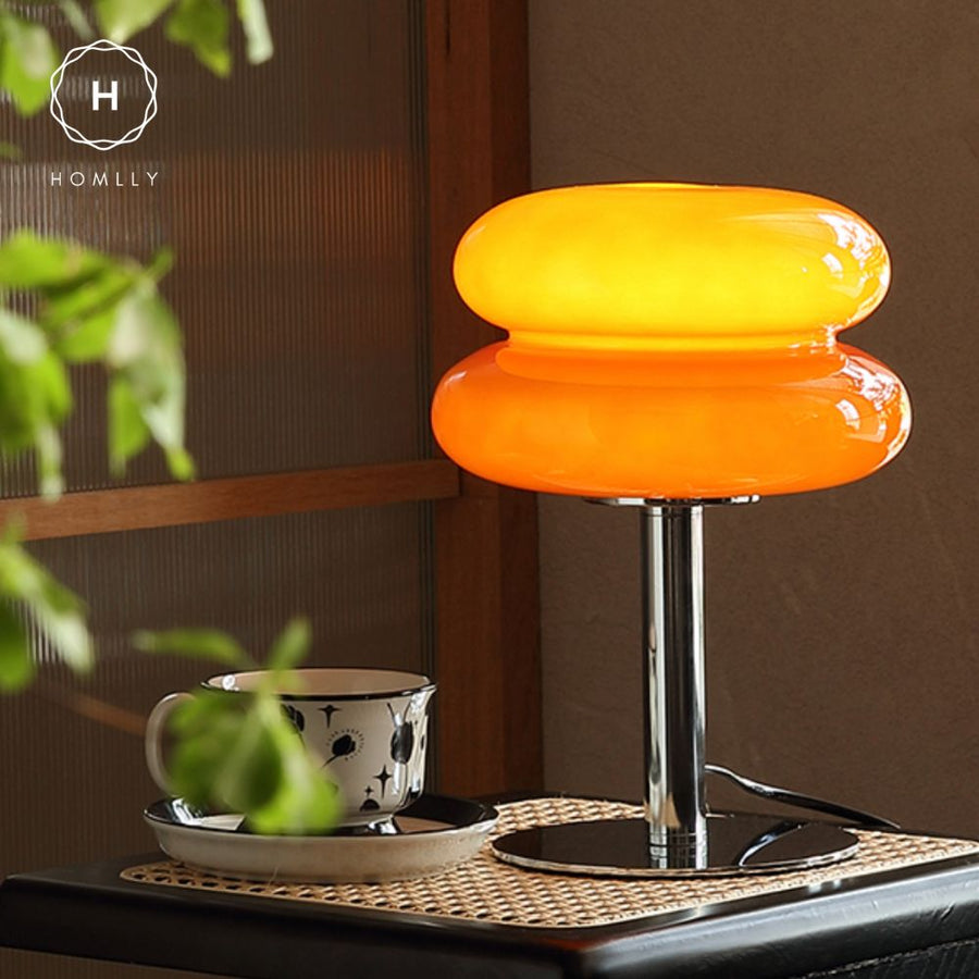 Homlly Mid Century Macaron Glass Table Lamp