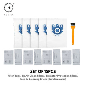 Homlly Vacuum Cleaner Filter Bags with Air Cleaner Filters and Motor Protection Filter for Miele