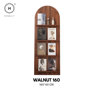 Homlly Nuii Mid-Century Solid Wood Standing Magazine Display Rack