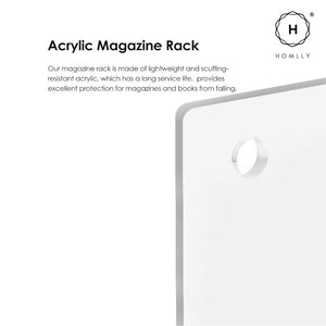 Homlly Nuii Clear Acrylic Wall Bookshelf Magazine Rack Holder