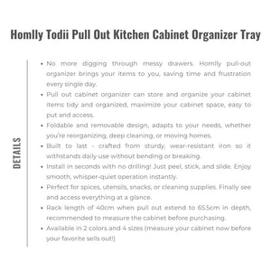 Homlly Todii Pull Out Kitchen Cabinet Organizer Tray