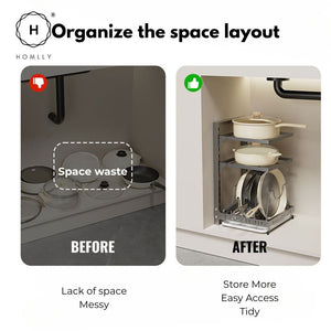 Homlly Pots and Pans Organizer under Cabinet