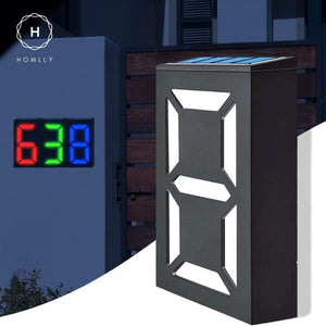 Homlly Solar LED Lighted House Door Number Sign Lamp