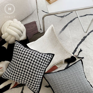 Homlly Houndstooth Decorative Pillow Cushion Covers (Set B)