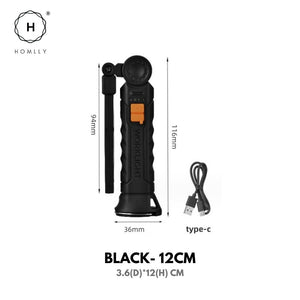 Homlly Portable Magnetic Rechargeable LED Flash Light Torch Lamp with 360 Degrees Rotate