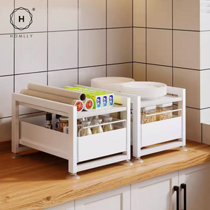Homlly Nolten Kitchen Storage Pull Out Cabinet Organizer Baskets Countertop Microwave