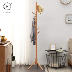 Homlly Ika Wooden Clothes Coat Rack