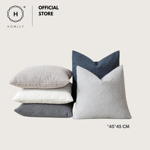 Homlly Jord Textured Boucle Decorative Pillow Cushion Cover Case (45x45cm)